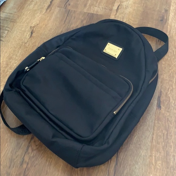 Calvin Klein Navy Nylon Mini Backpack with Tan Accents Calvin Klein Backpack Mini Bags & Handbags for Women for  main image 2